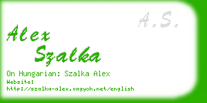 alex szalka business card